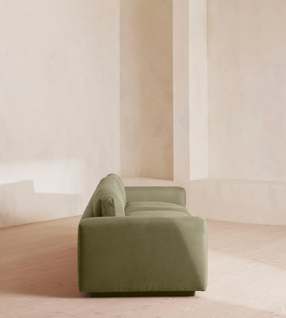 Mossley Four Seater Sofa - Linen - Sage - Images - Image 3