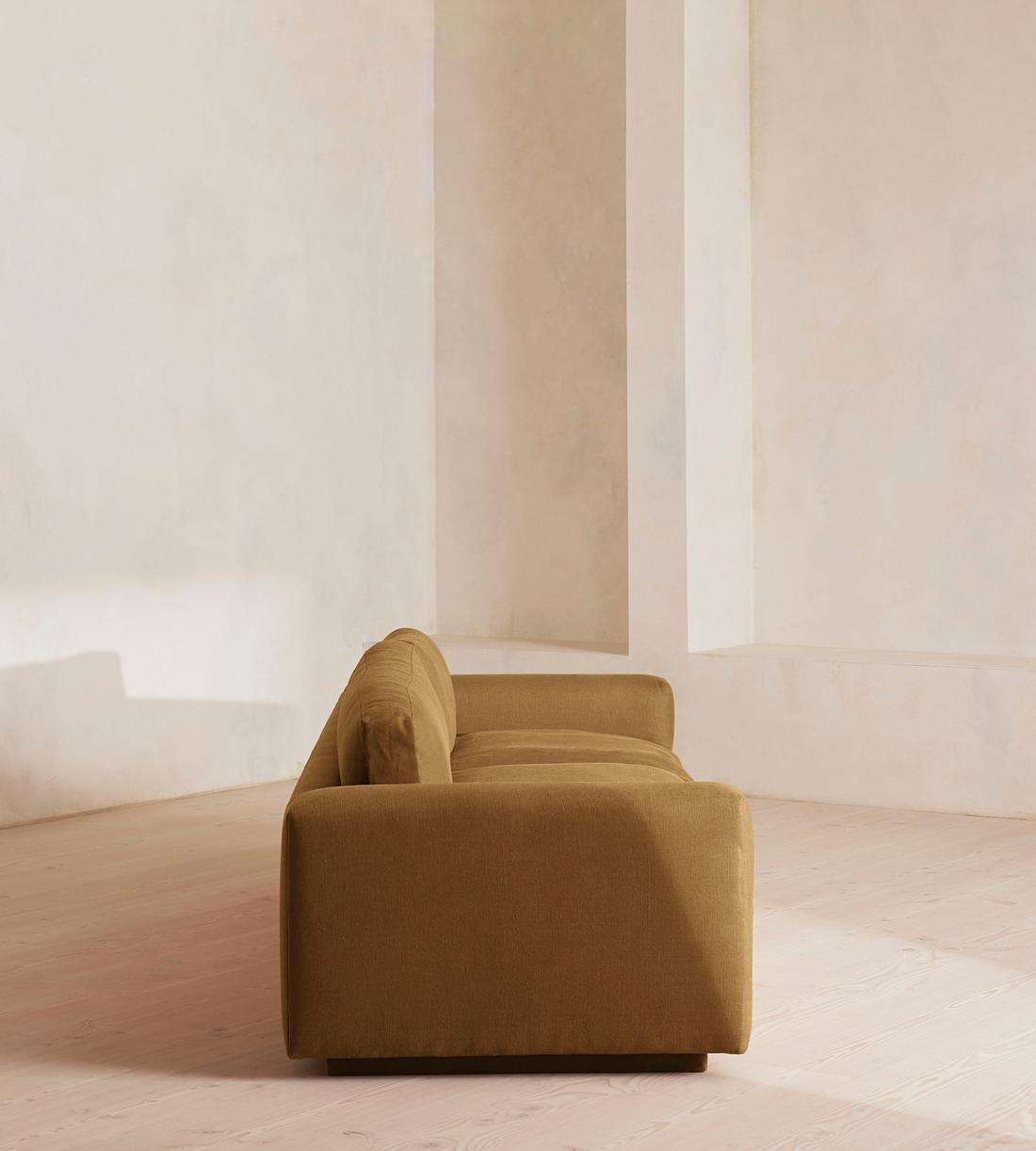 Mossley Four Seater Sofa - Linen - Ochre - Images - Image 3