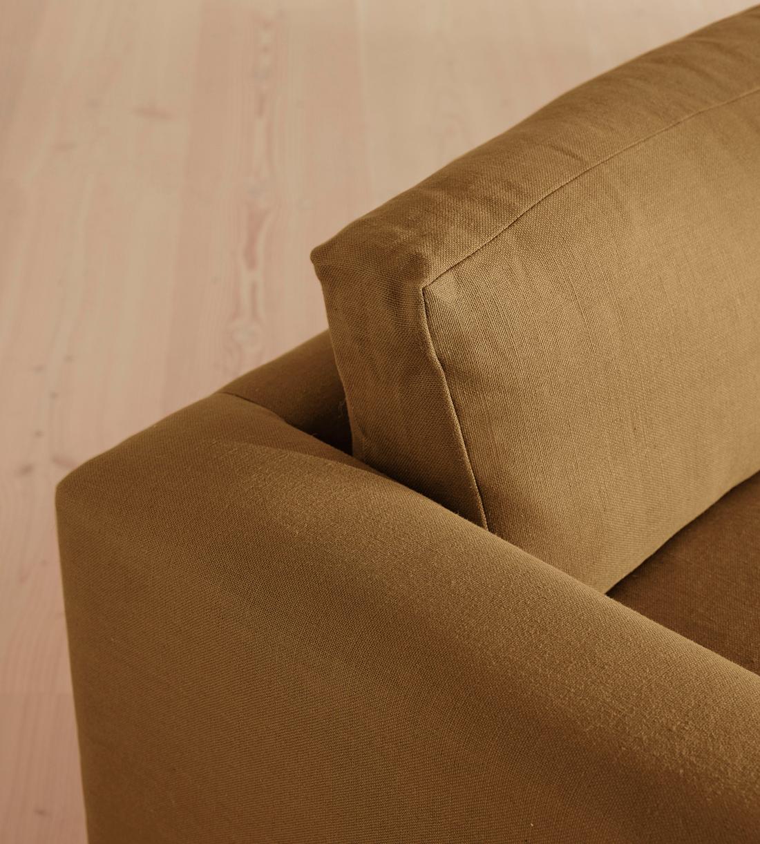 Mossley Four Seater Sofa - Linen - Ochre - Images - Image 6