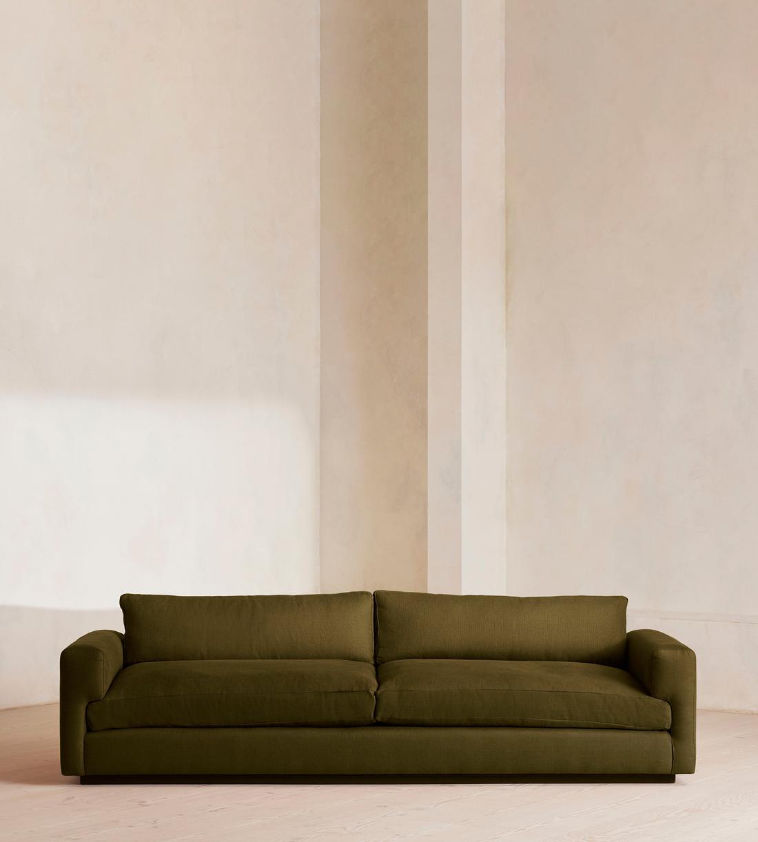 Mossley Four Seater Sofa - Linen - Olive - Listing - Image 1