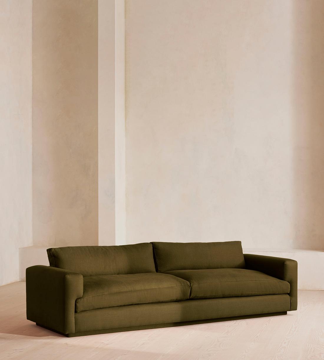 Mossley Four Seater Sofa - Linen - Olive - Listing - Image 2
