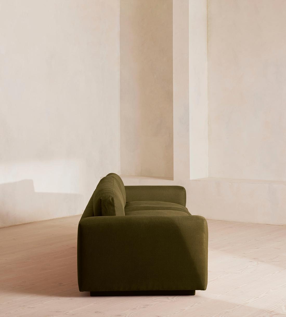 Mossley Four Seater Sofa - Linen - Olive - Images - Image 3