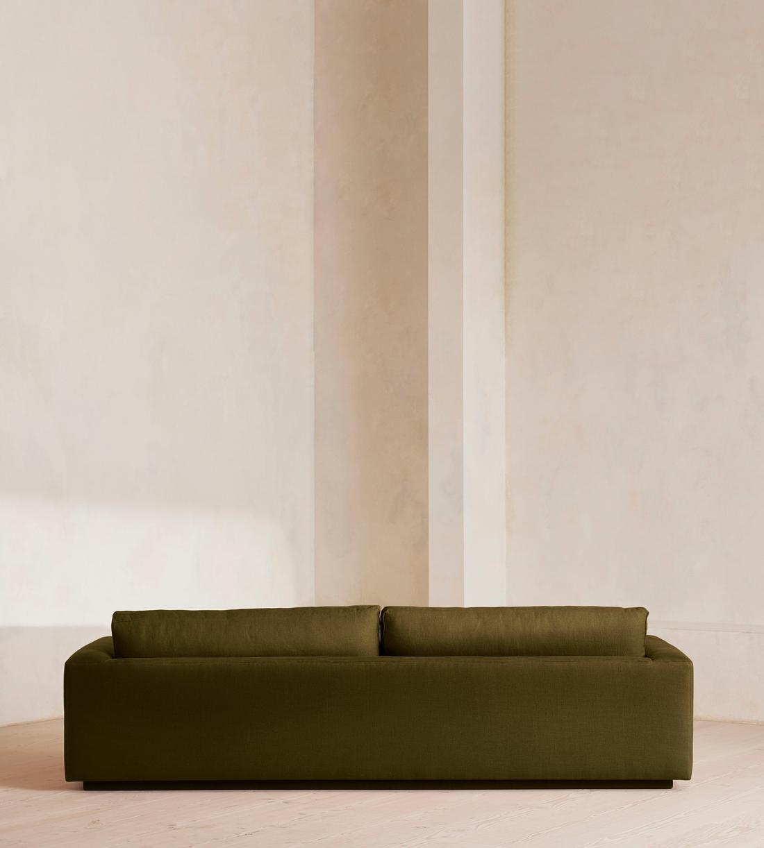 Mossley Four Seater Sofa - Linen - Olive - Images - Image 4