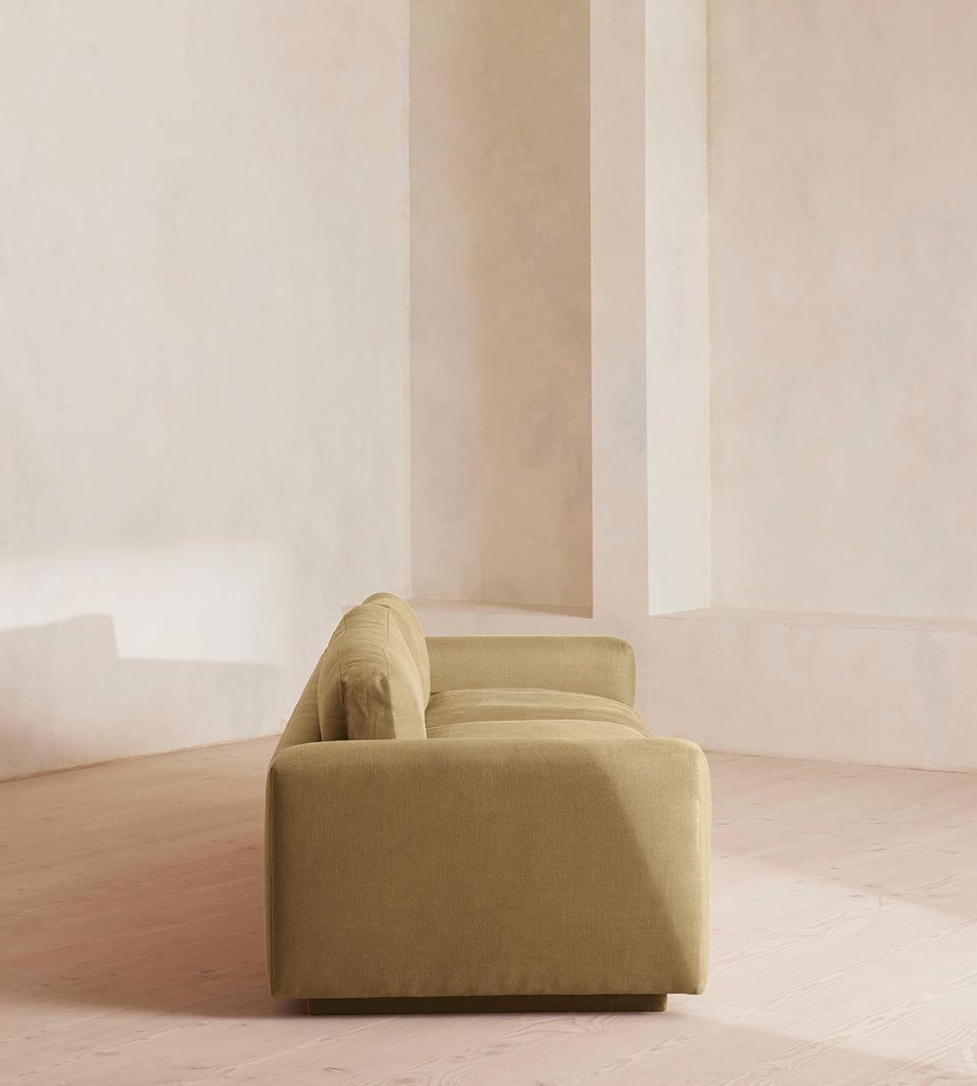 Mossley Four Seater Sofa - Linen - Wheat - Images - Image 3