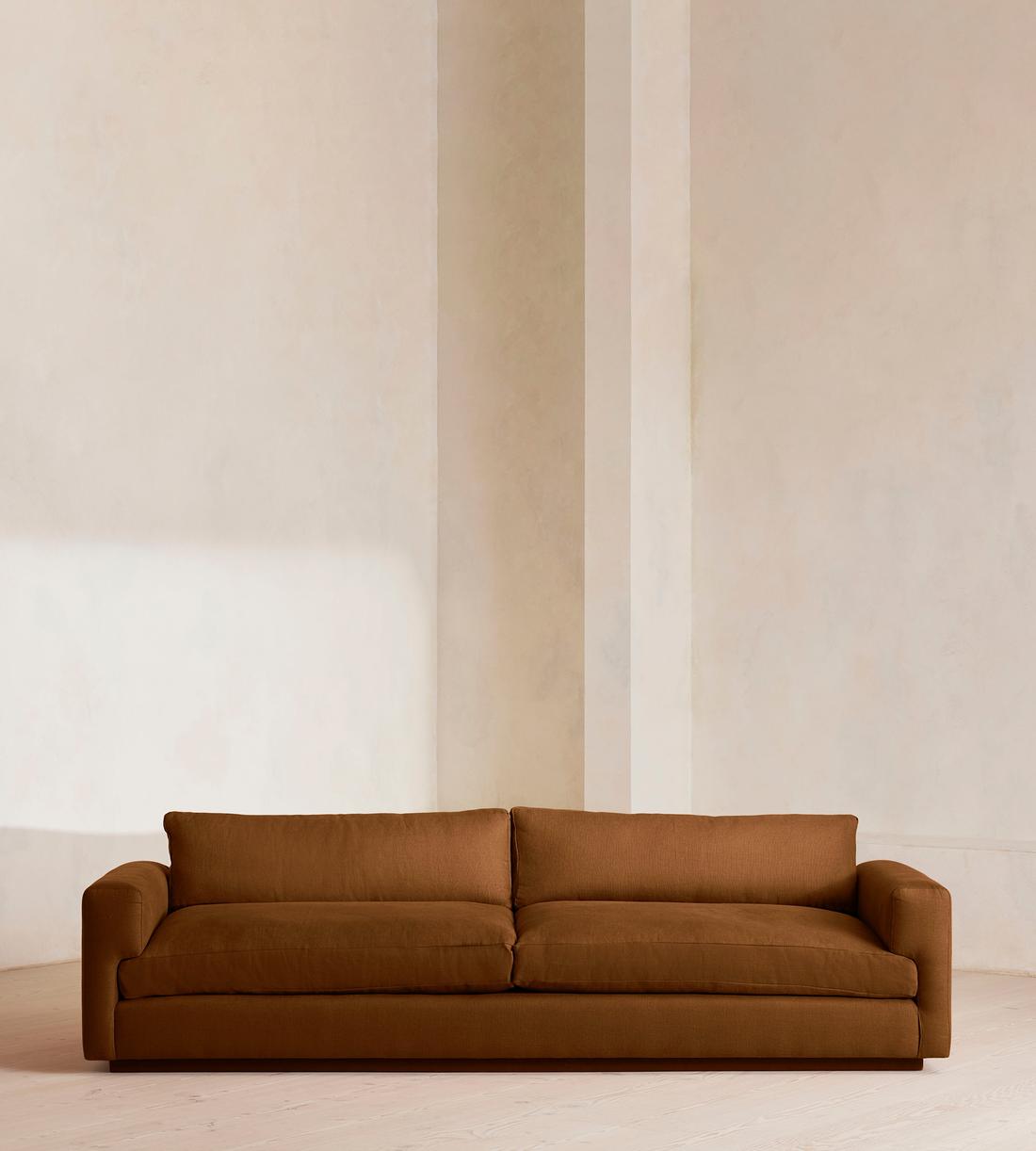 Mossley Four Seater Sofa - Linen - Terracotta - UK - Listing - Image 1