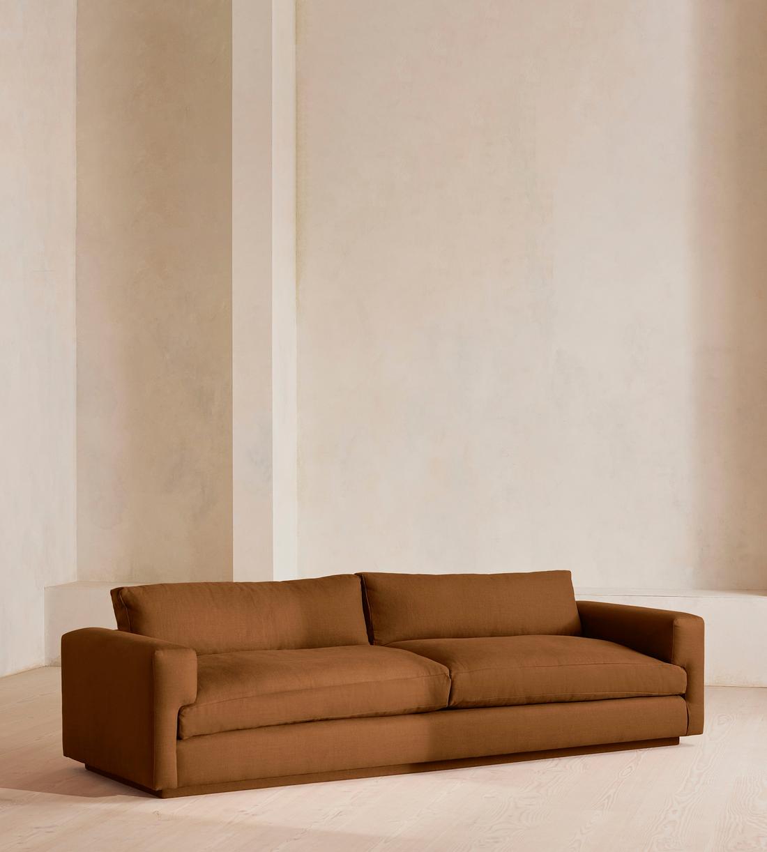 Mossley Four Seater Sofa - Linen - Terracotta - UK - Listing - Image 2