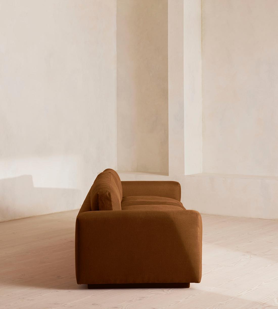 Mossley Four Seater Sofa - Linen - Terracotta - UK - Images - Image 3