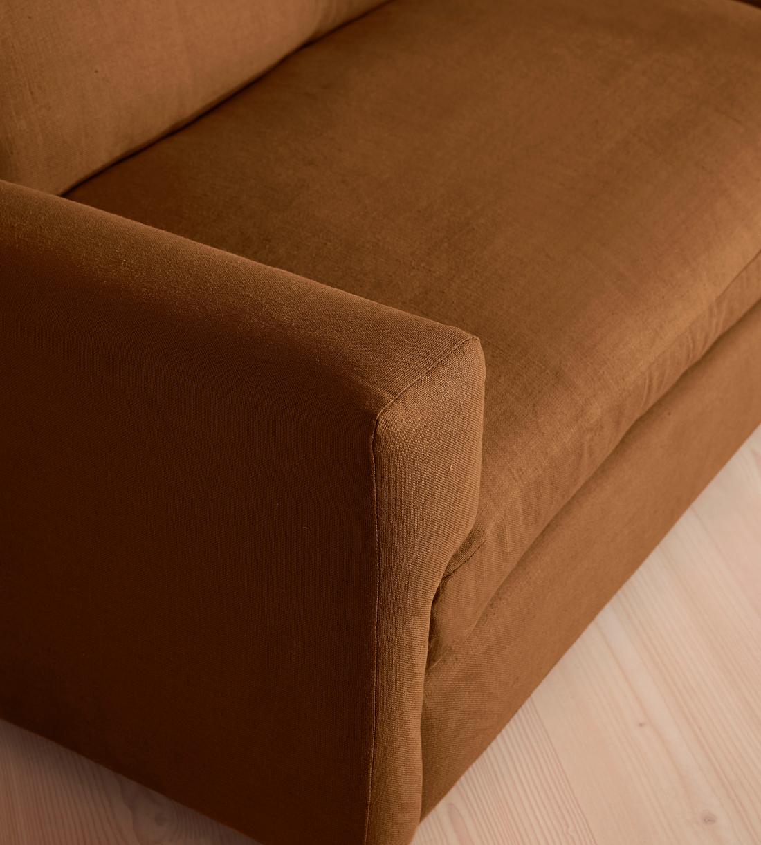 Mossley Four Seater Sofa - Linen - Terracotta - UK - Images - Image 5