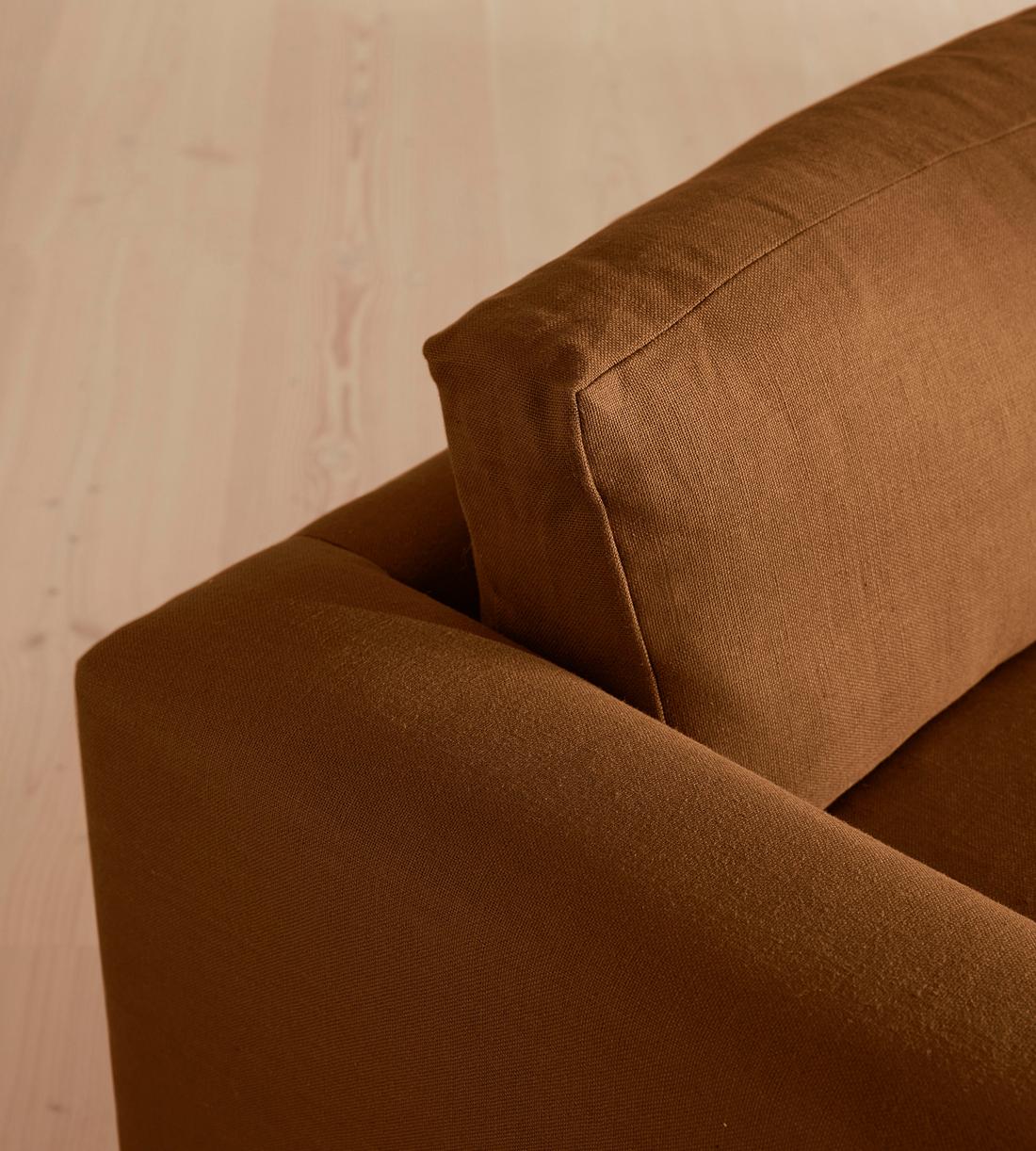 Mossley Four Seater Sofa - Linen - Terracotta - UK - Images - Image 6