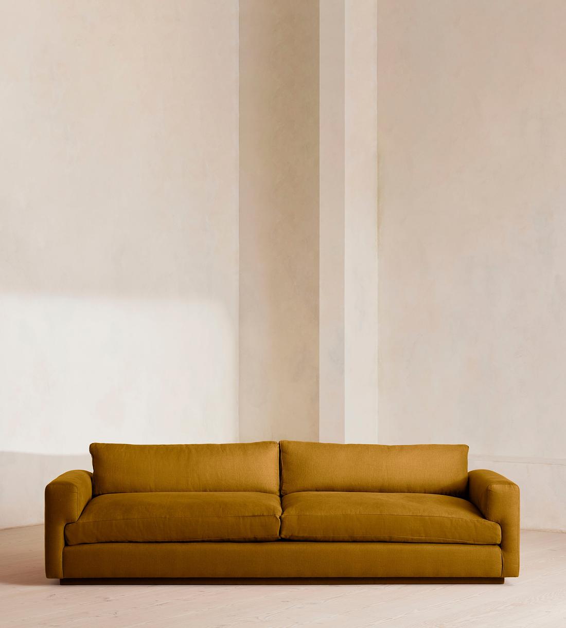 Mossley Four Seater Sofa - Linen - Turmeric - UK - Listing - Image 1