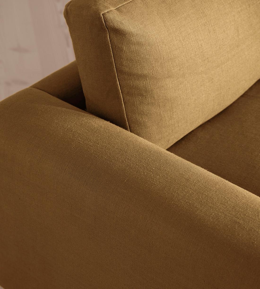 Mossley Three Seater Sofa - Linen - Ochre - Images - Image 5