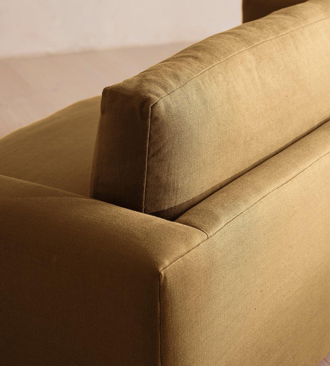 Mossley Three Seater Sofa - Linen - Ochre - US - Images - Image 5