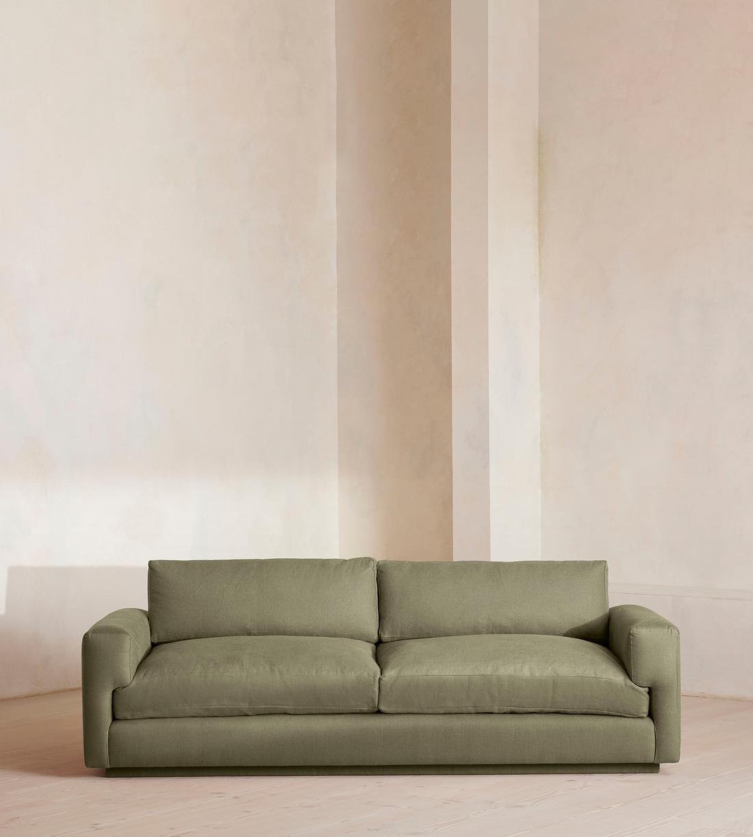 Mossley Three Seater Sofa - Linen - Sage - US - Listing - Image 1