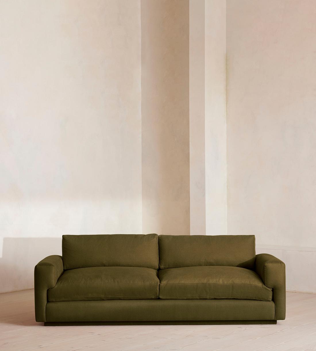 Mossley Three Seater Sofa - Linen - Olive - US - Listing - Image 1