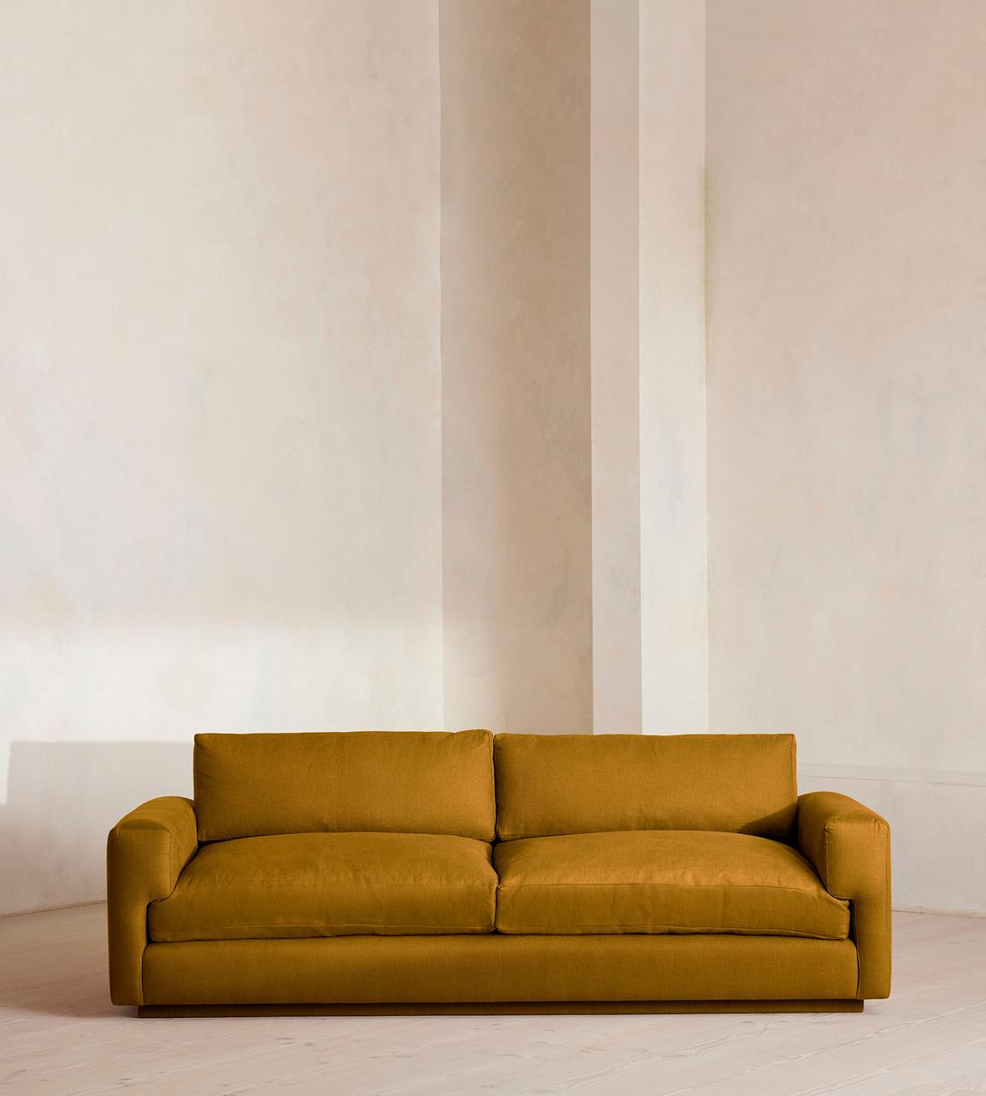 Mossley Three Seater Sofa - Linen - Turmeric - US - Listing - Image 1