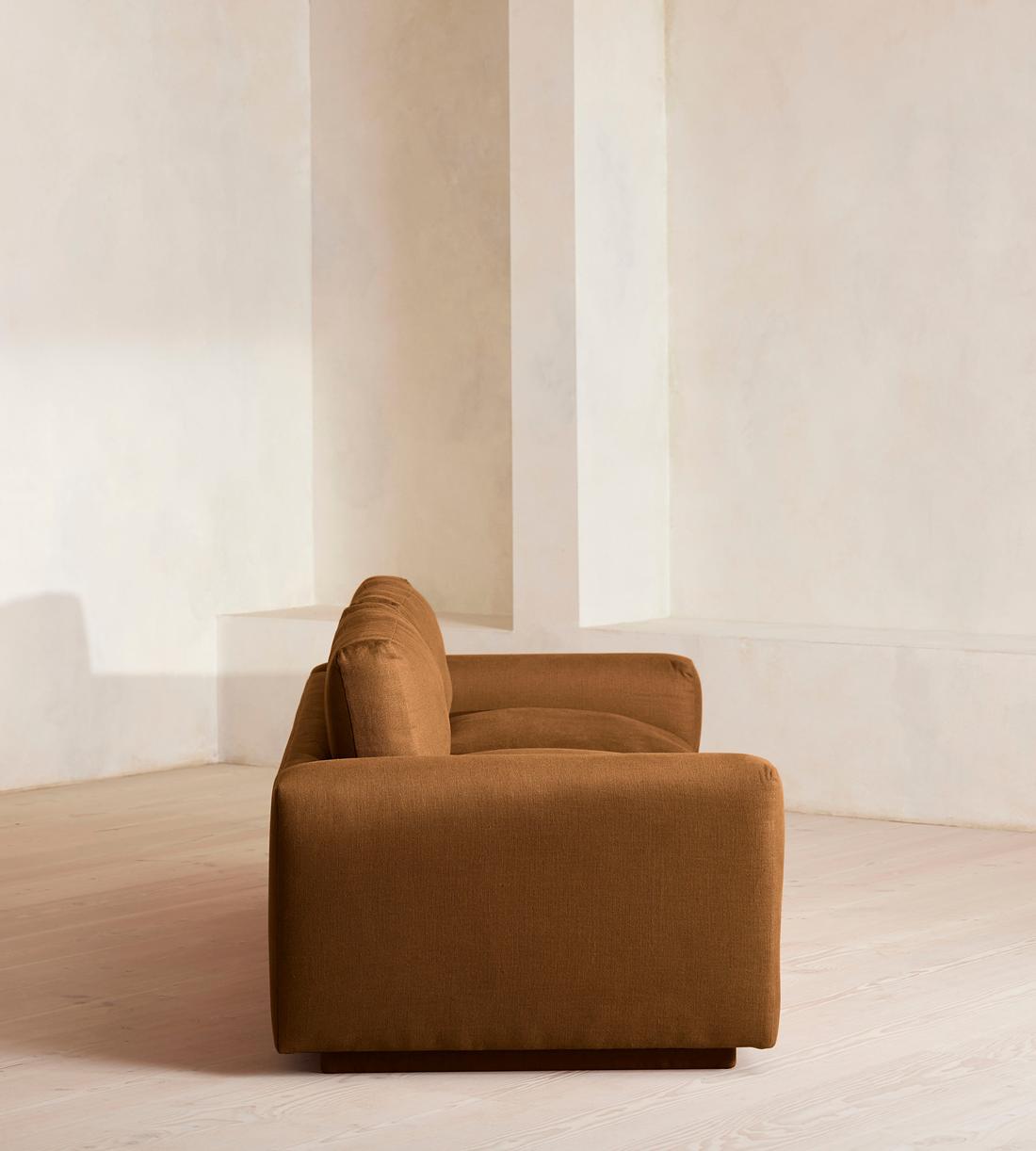 Mossley Three Seater Sofa - Linen - Terracotta - UK - Images - Image 3