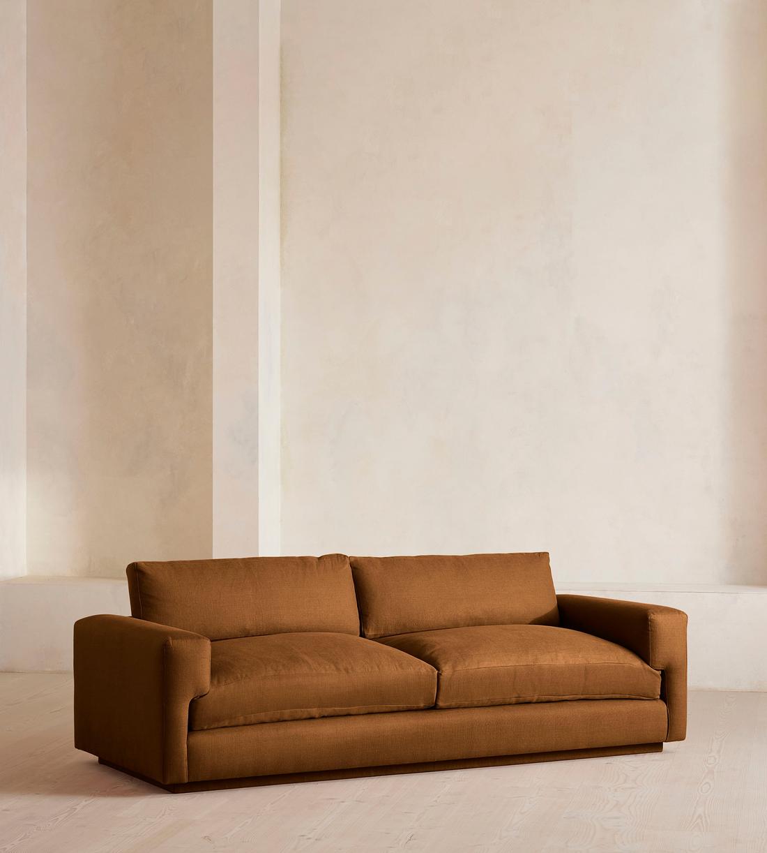 Mossley Three Seater Sofa - Linen - Terracotta - US - Listing - Image 2
