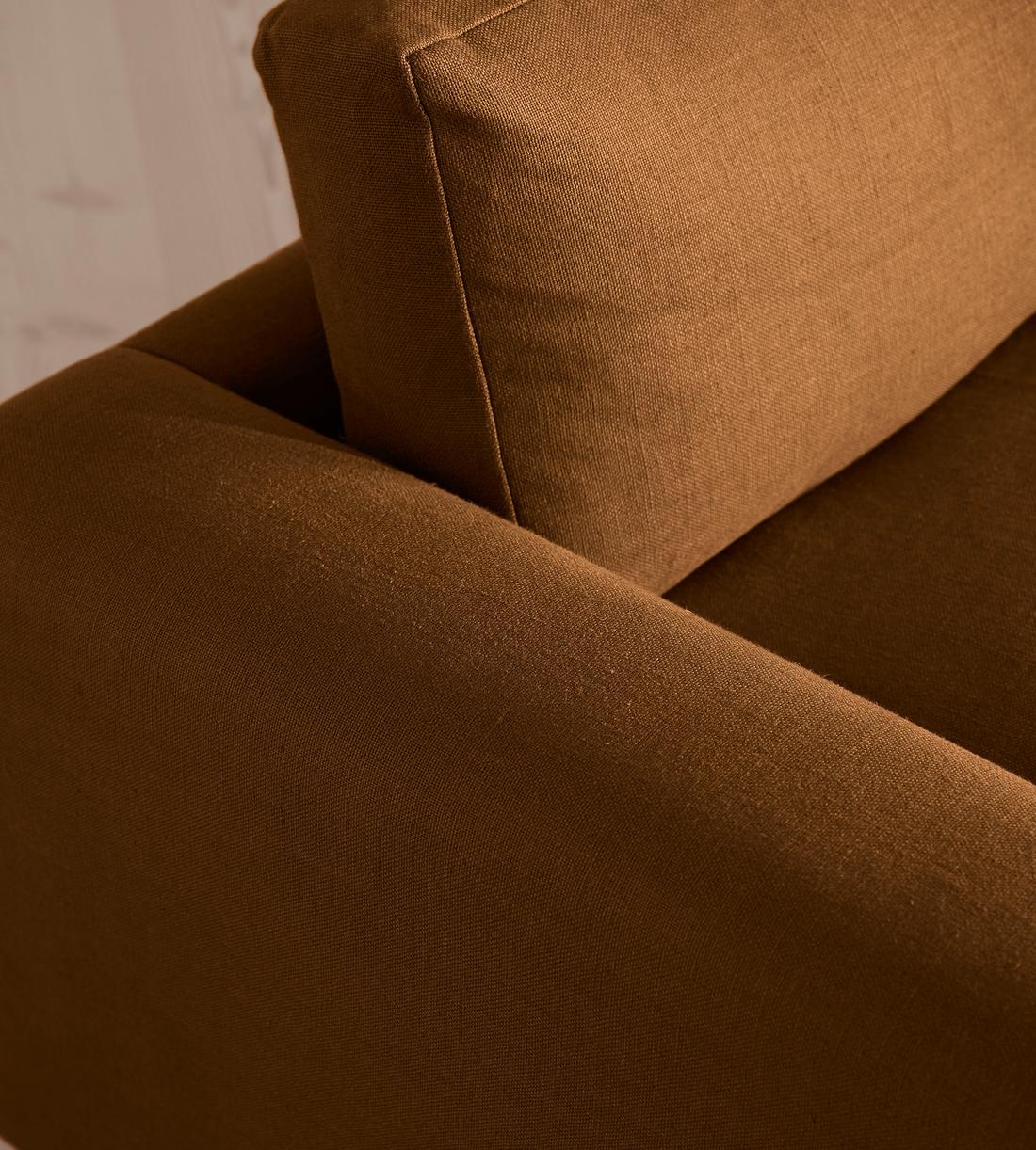 Mossley Three Seater Sofa - Linen - Terracotta - US - Images - Image 5