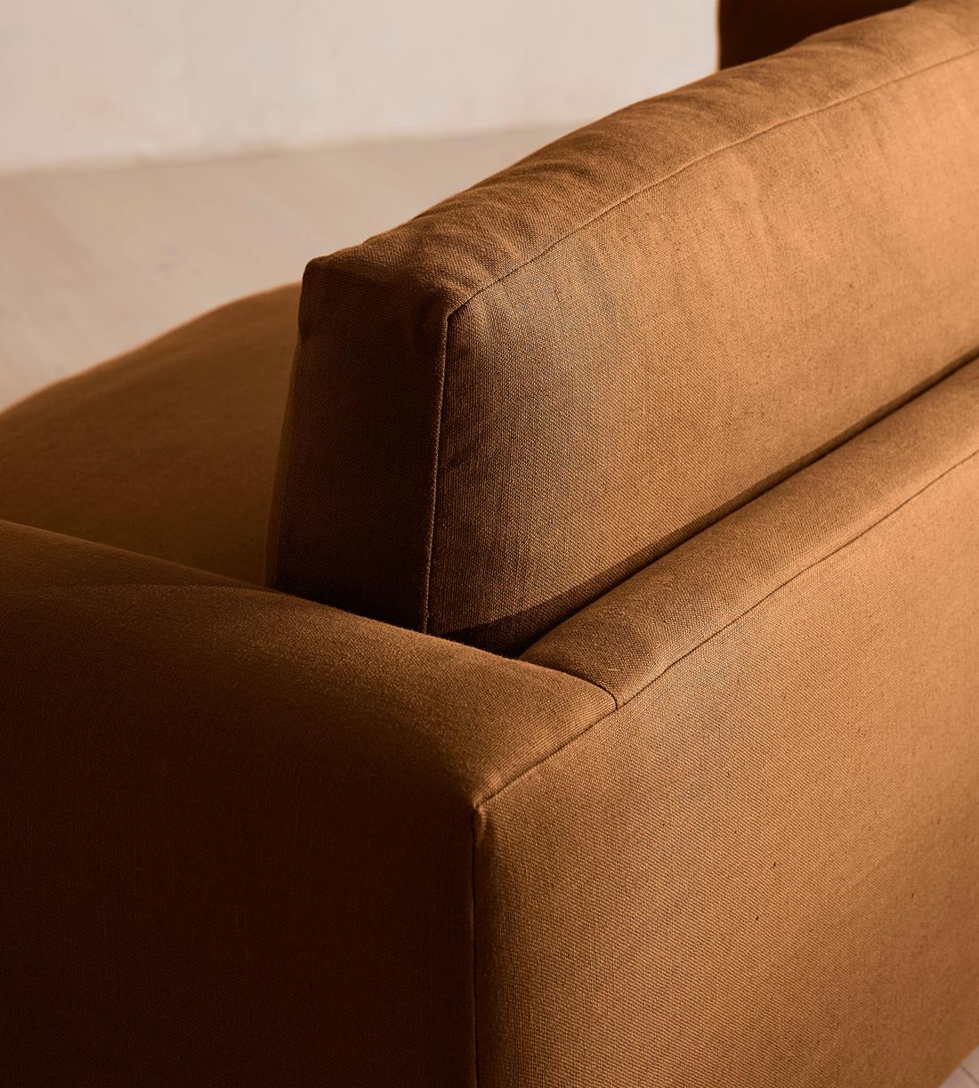 Mossley Three Seater Sofa - Linen - Terracotta - US - Images - Image 6