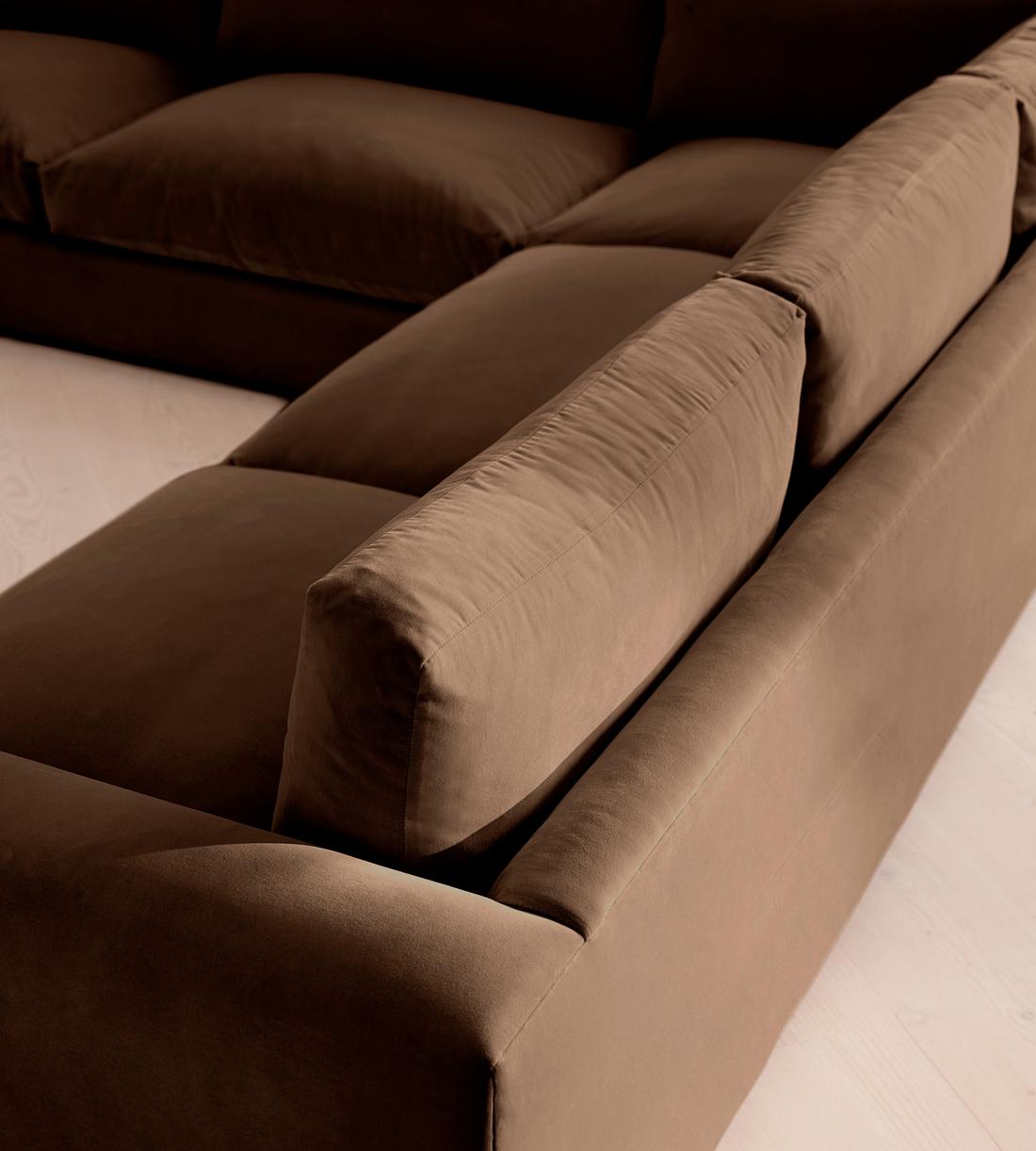 Mossley Corner Sofa - Velvet - Chocolate - US - Images - Image 4