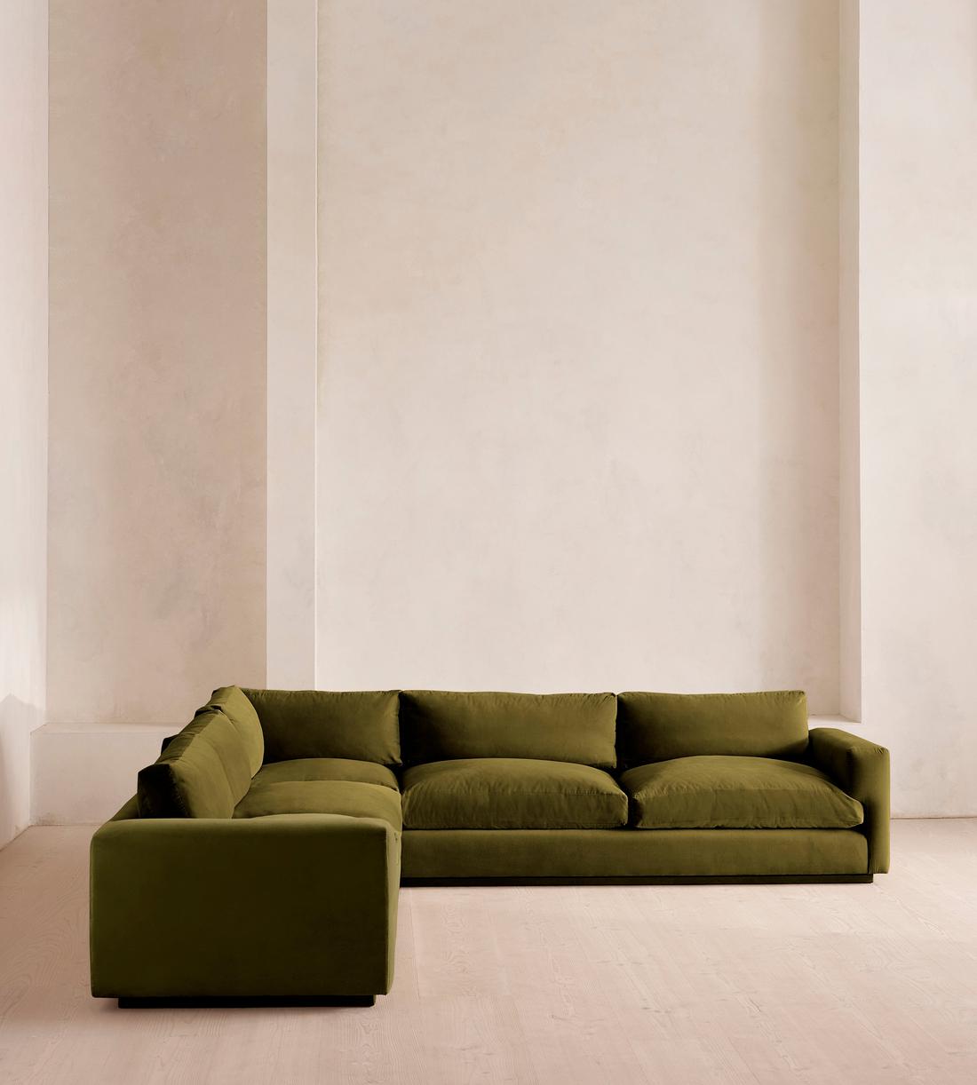 Mossley Corner Sofa - Velvet - Olive  - US - Listing - Image 1