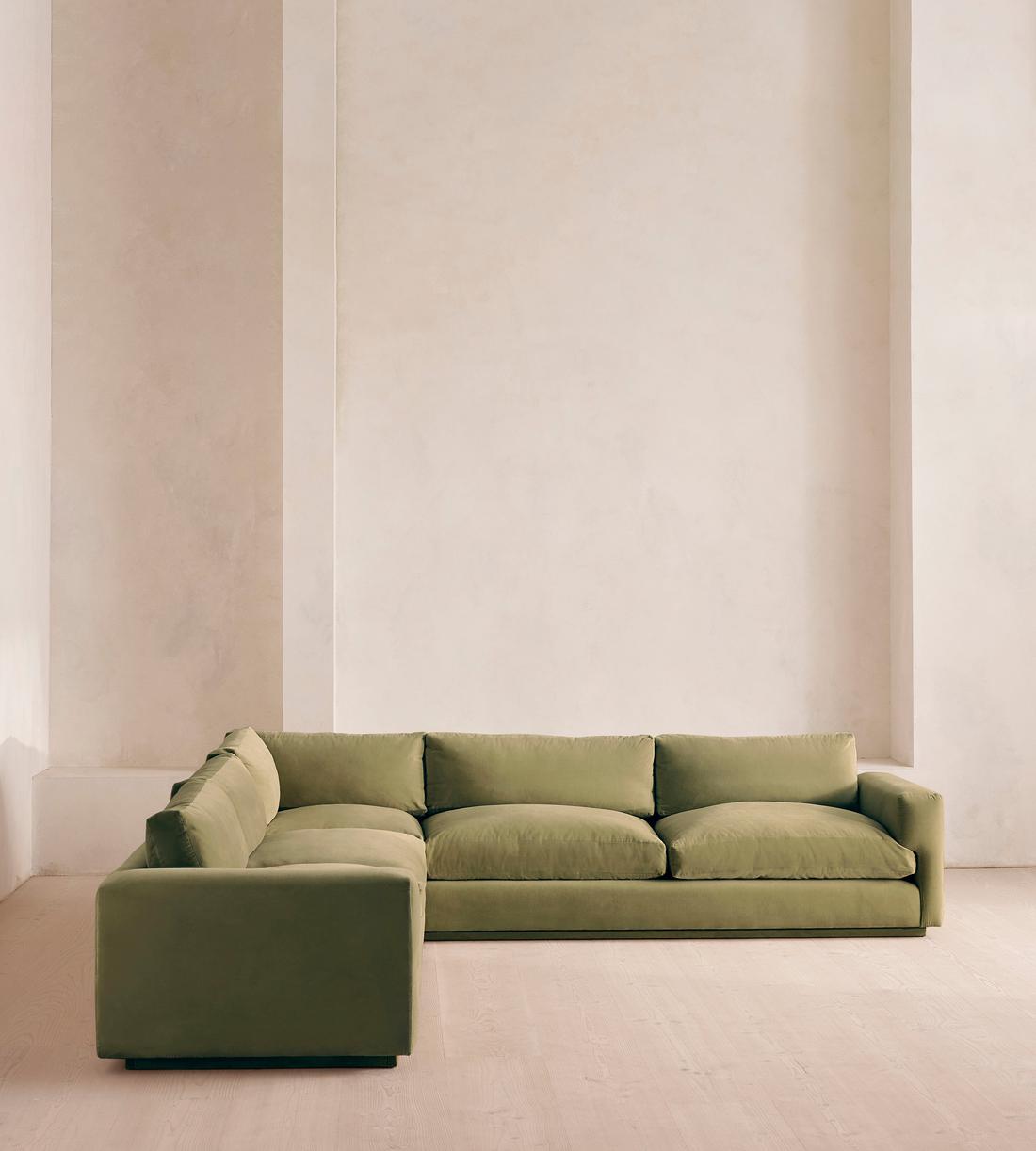 Mossley Corner Sofa - Velvet Lichen - Listing - Image 1