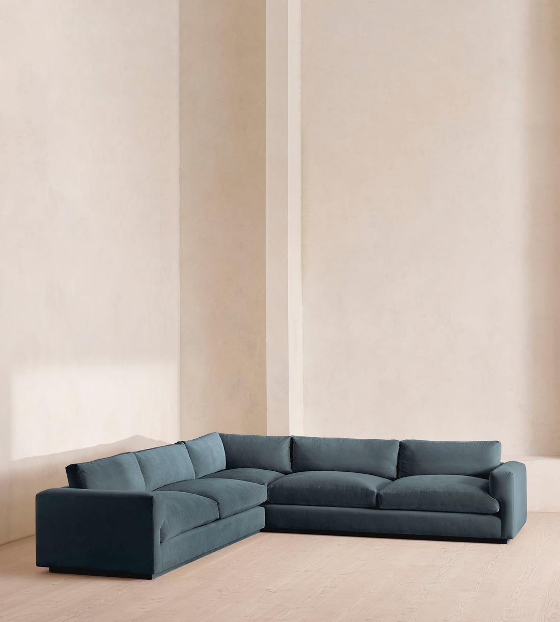 Mossley Corner Sofa - Velvet - Grey Blue  - US - Listing - Image 2