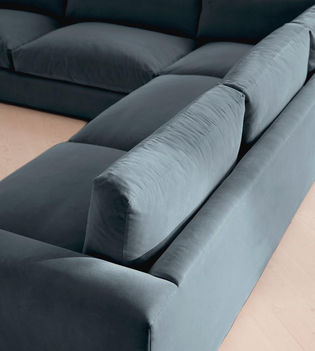 Mossley Corner Sofa - Velvet - Grey Blue  - US - Images - Image 5