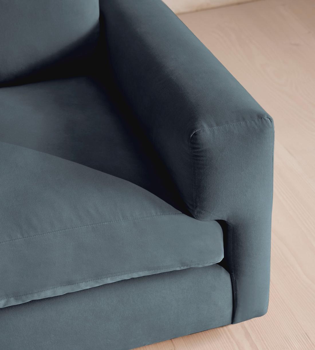 Mossley Corner Sofa - Velvet - Grey Blue  - US - Images - Image 6