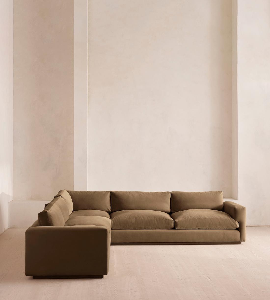 Mossley Corner Sofa - Velvet - Truffle - US - Listing - Image 1