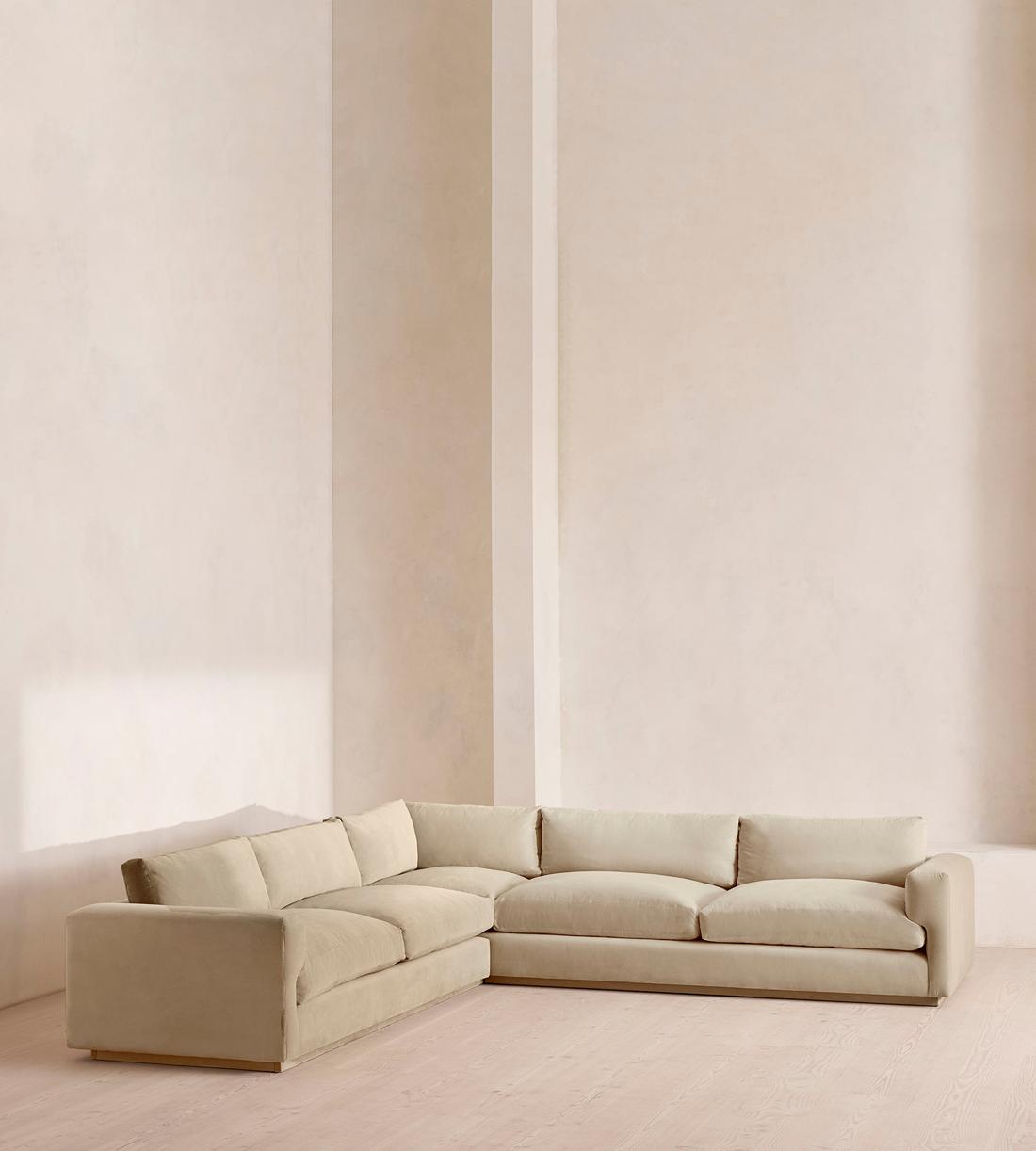 Mossley Corner Sofa - Velvet - Oyster - UK - Listing - Image 2