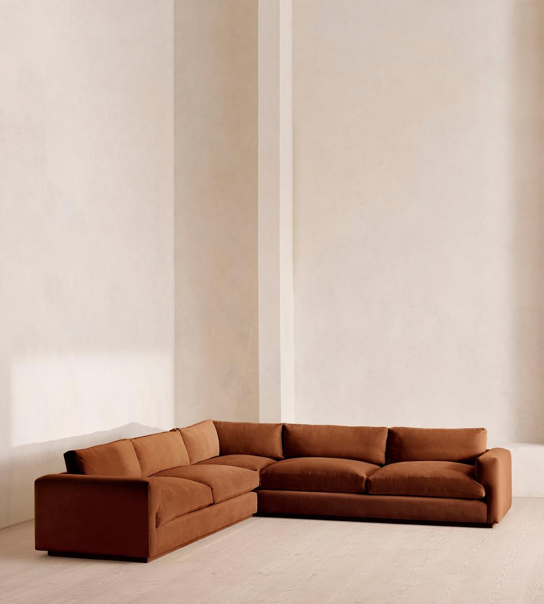 Mossley Corner Sofa - Velvet - Cinnamon - US - Listing - Image 2