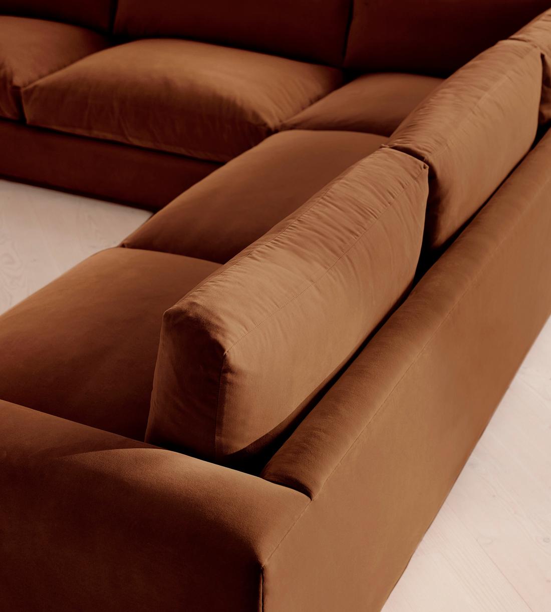 Mossley Corner Sofa - Velvet - Cinnamon - US - Images - Image 4