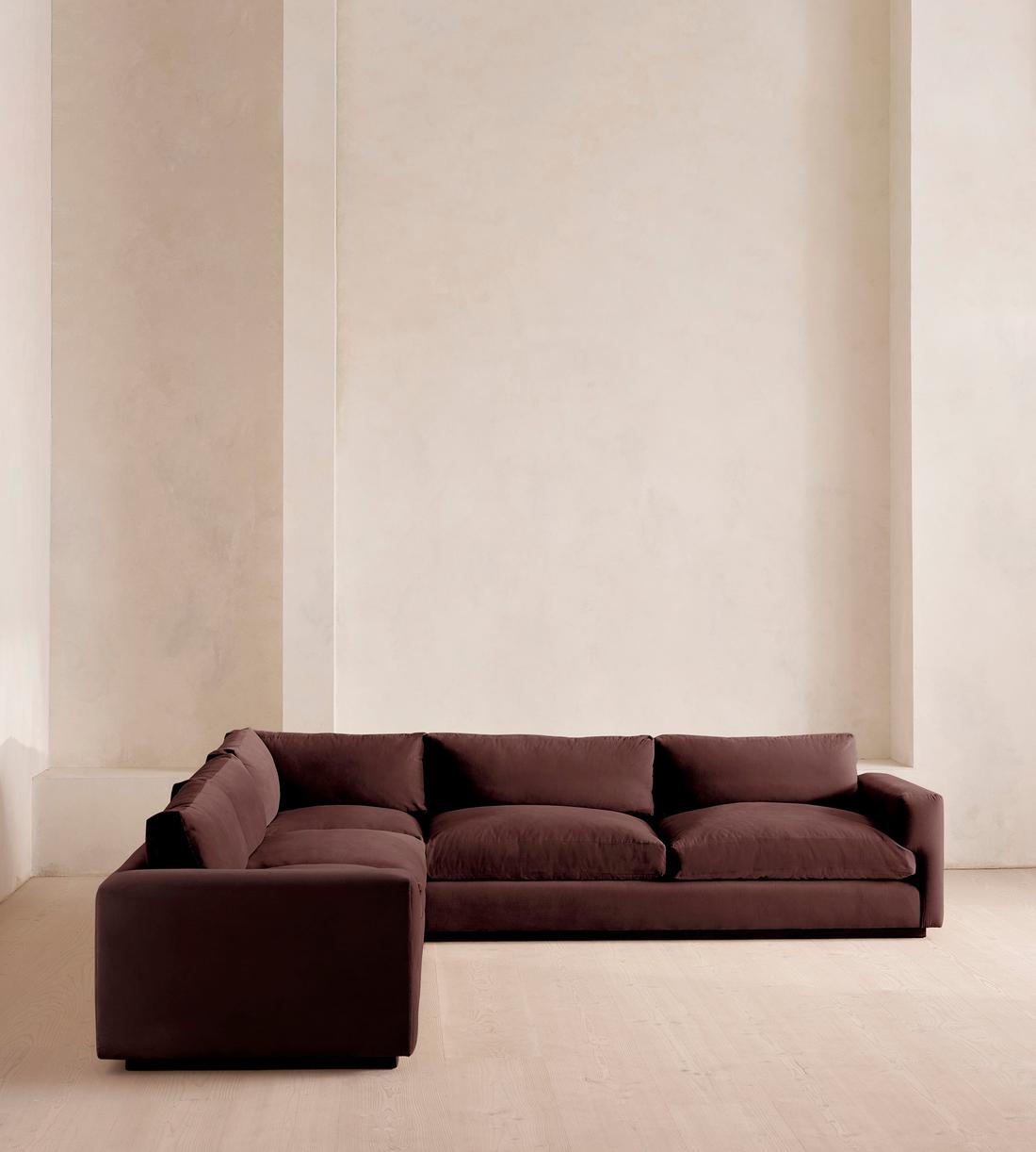 Mossley Corner Sofa - Velvet - Aubergine - US - Listing - Image 1