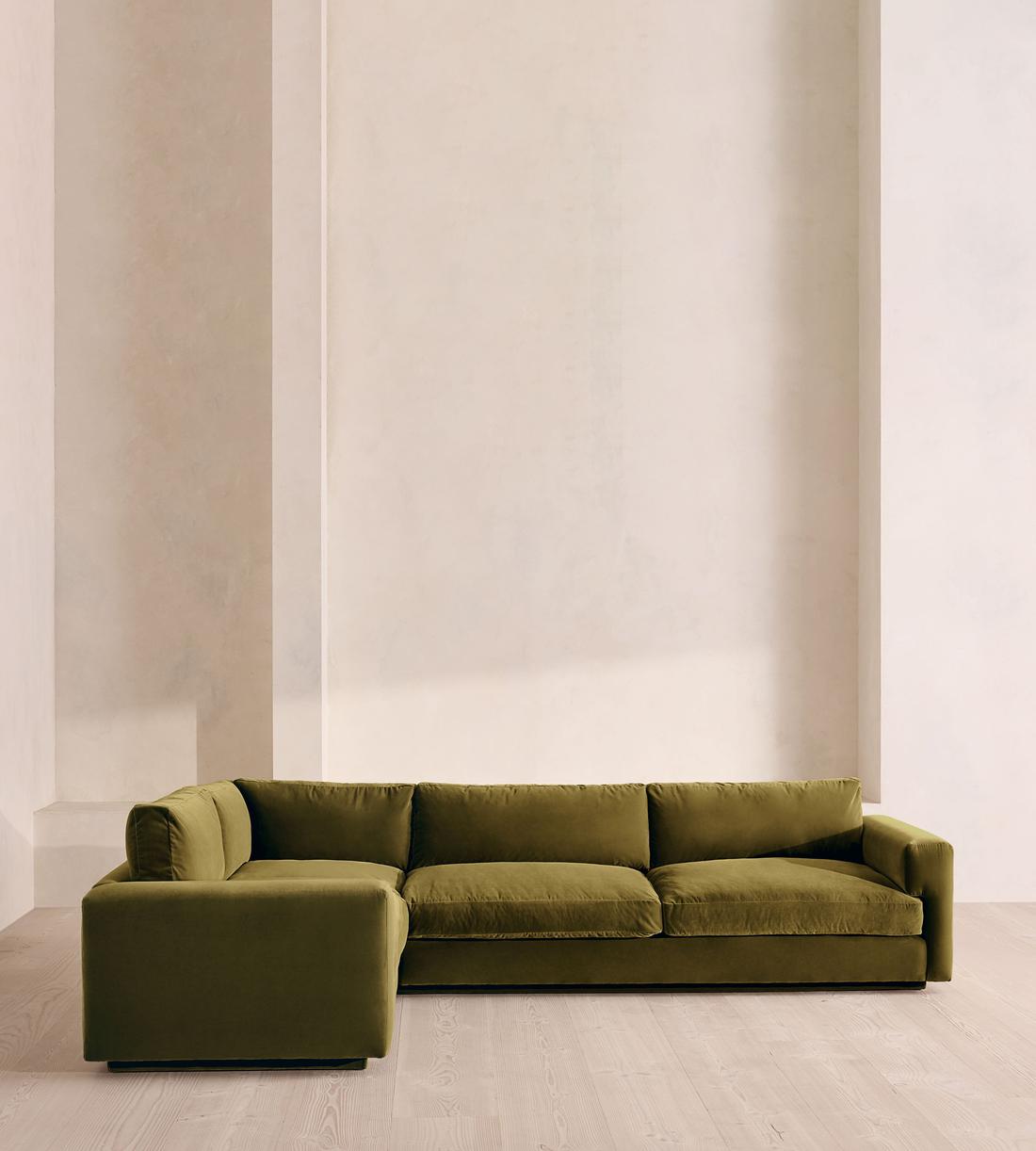 Mossley Right L-Shape Sofa - Velvet - Olive - Listing - Image 2