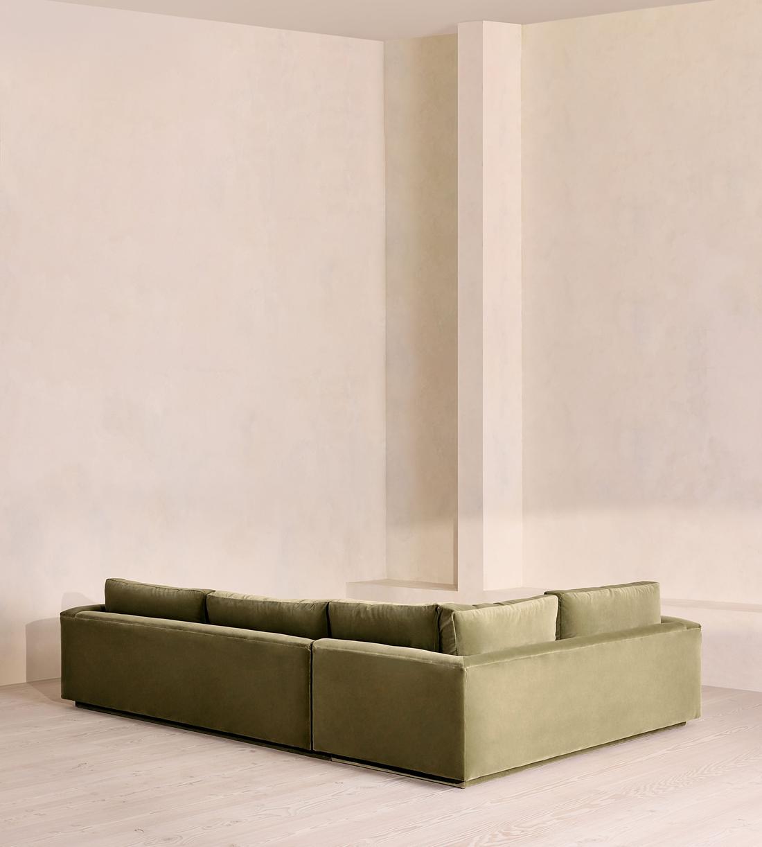 Mossley Right L-Shape Sofa - Velvet - Lichen - Images - Image 3