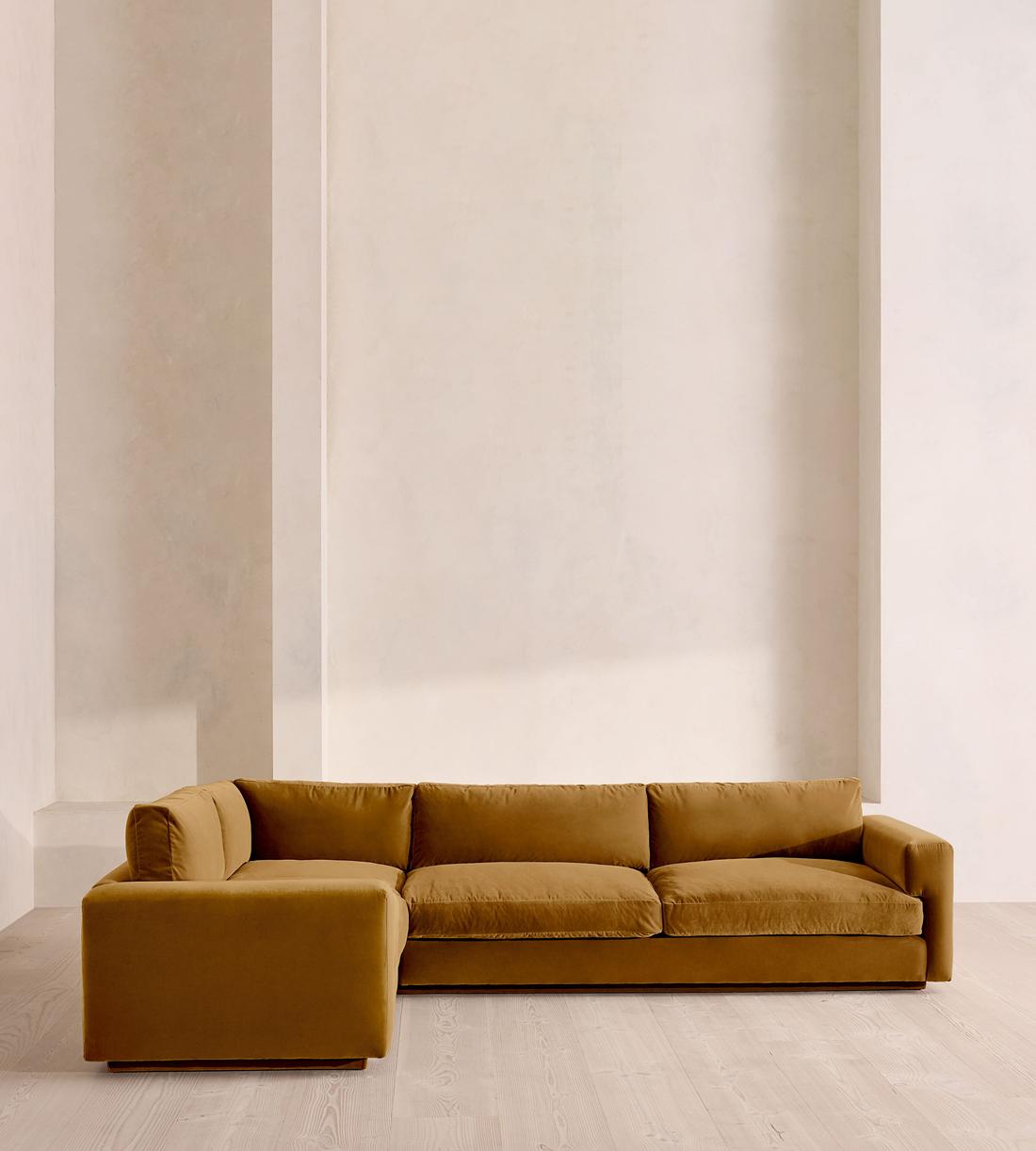 Mossley Right L-Shape Sofa - Velvet - Mustard - Listing - Image 2