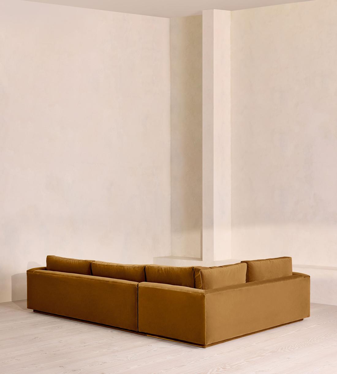 Mossley Right L-Shape Sofa - Velvet - Mustard - Images - Image 3