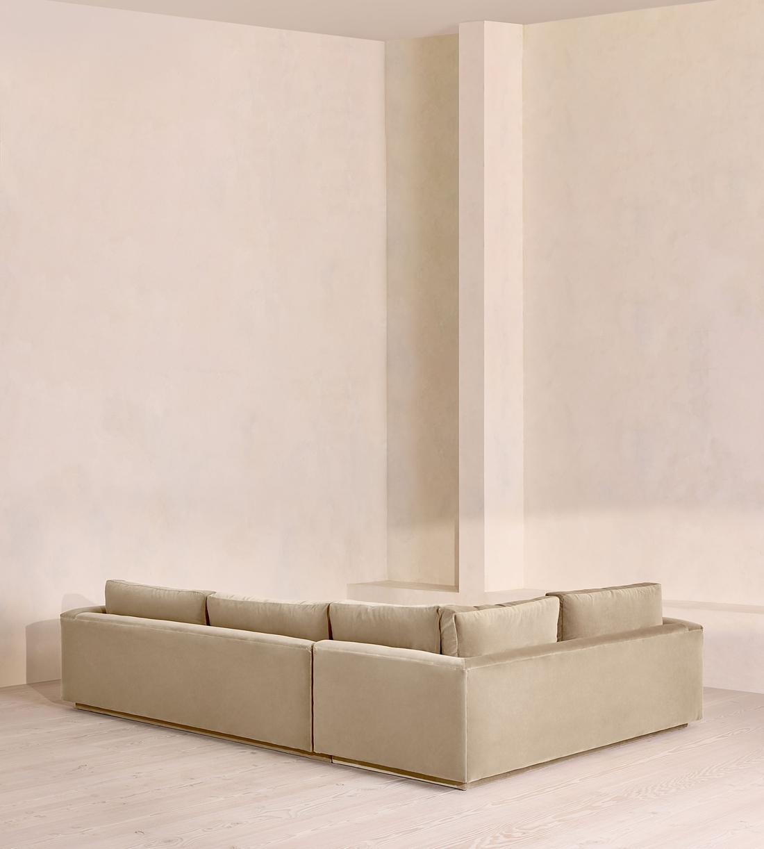 Mossley Right L-Shape Sofa - Velvet - Oyster - UK - Images - Image 3
