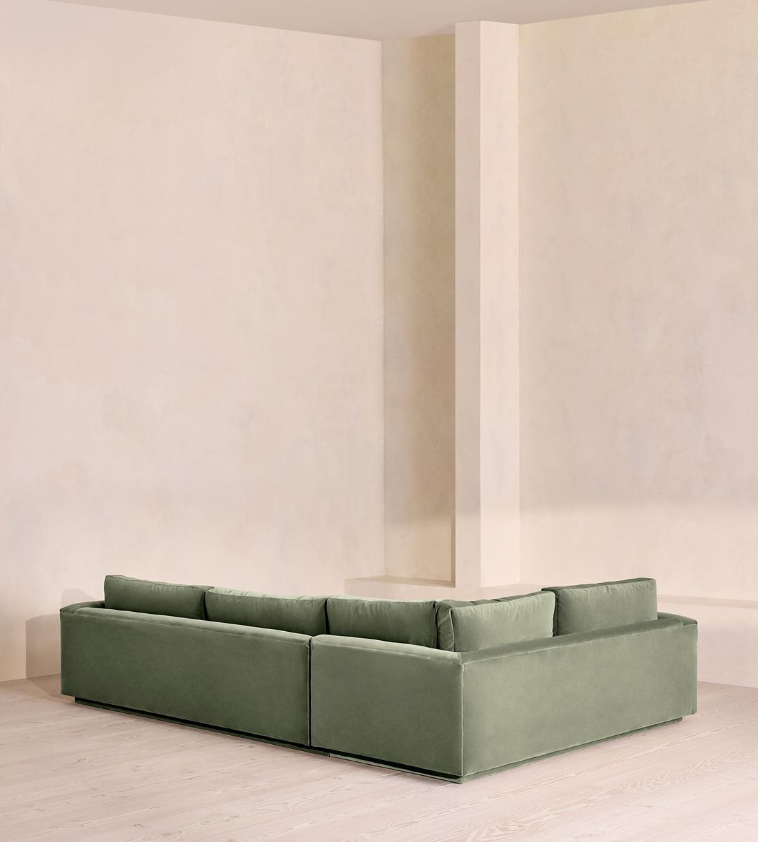 Mossley Right L-Shape Sofa - Velvet - Seafoam - UK - Images - Image 3
