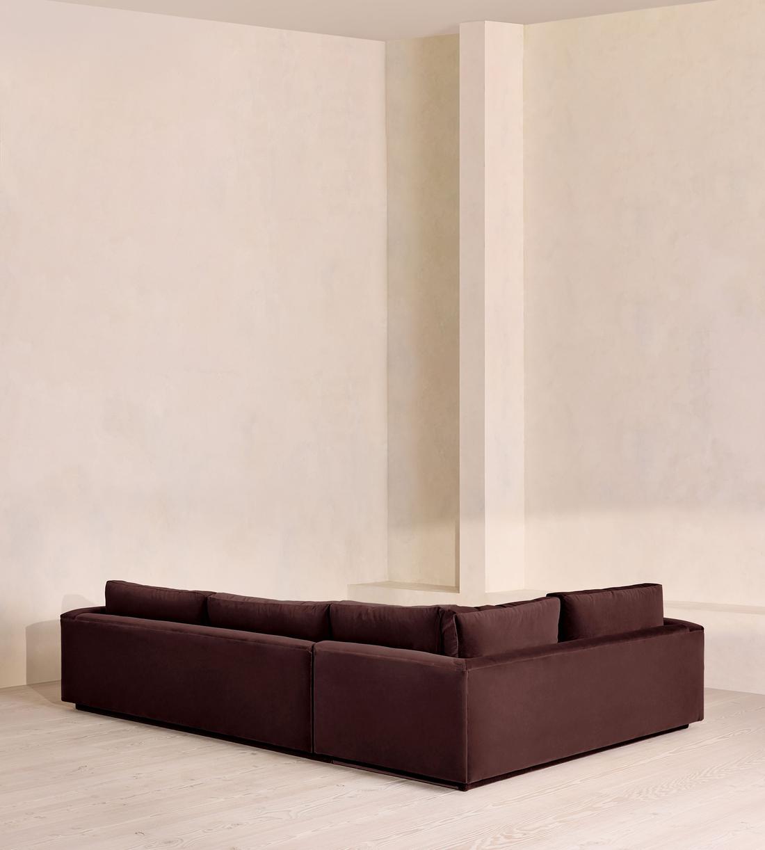 Mossley Right L-Shape Sofa - Velvet - Aubergine - UK - Images - Image 3
