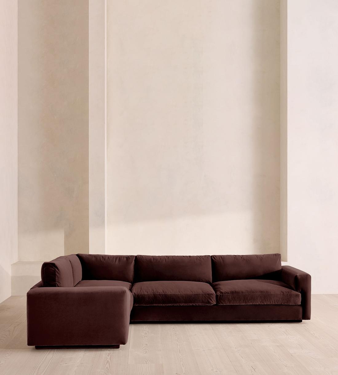 Mossley Right L-Shape Sofa - Velvet - Aubergine - US - Listing - Image 2