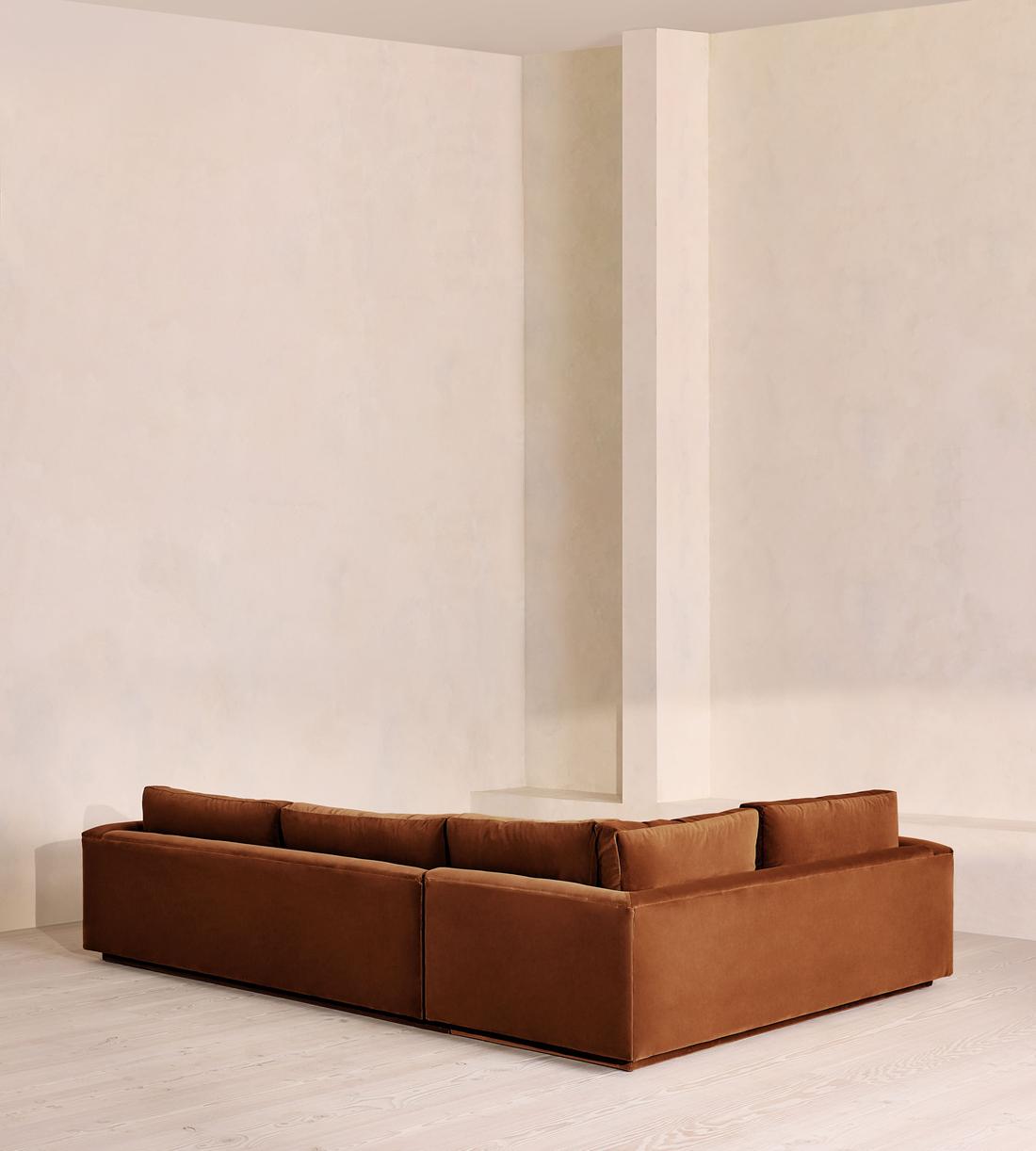 Mossley Right L-Shape Sofa - Velvet - Cinnamon - UK - Images - Image 3
