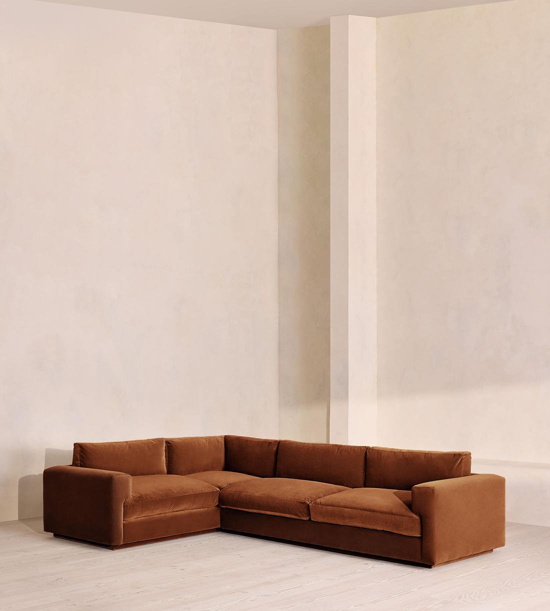 Mossley Right L-Shape Sofa - Velvet - Cinnamon - US - Listing - Image 1