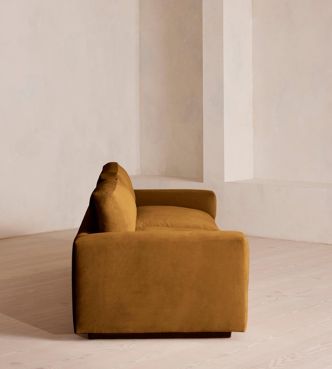 Mossley Four Seater Sofa - Velvet - Mustard - Images - Image 3