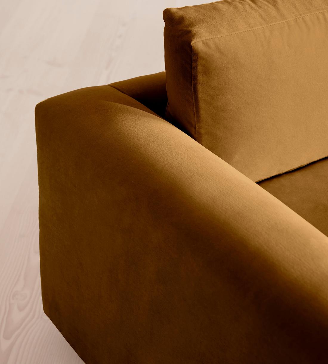Mossley Four Seater Sofa - Velvet - Mustard - Images - Image 5