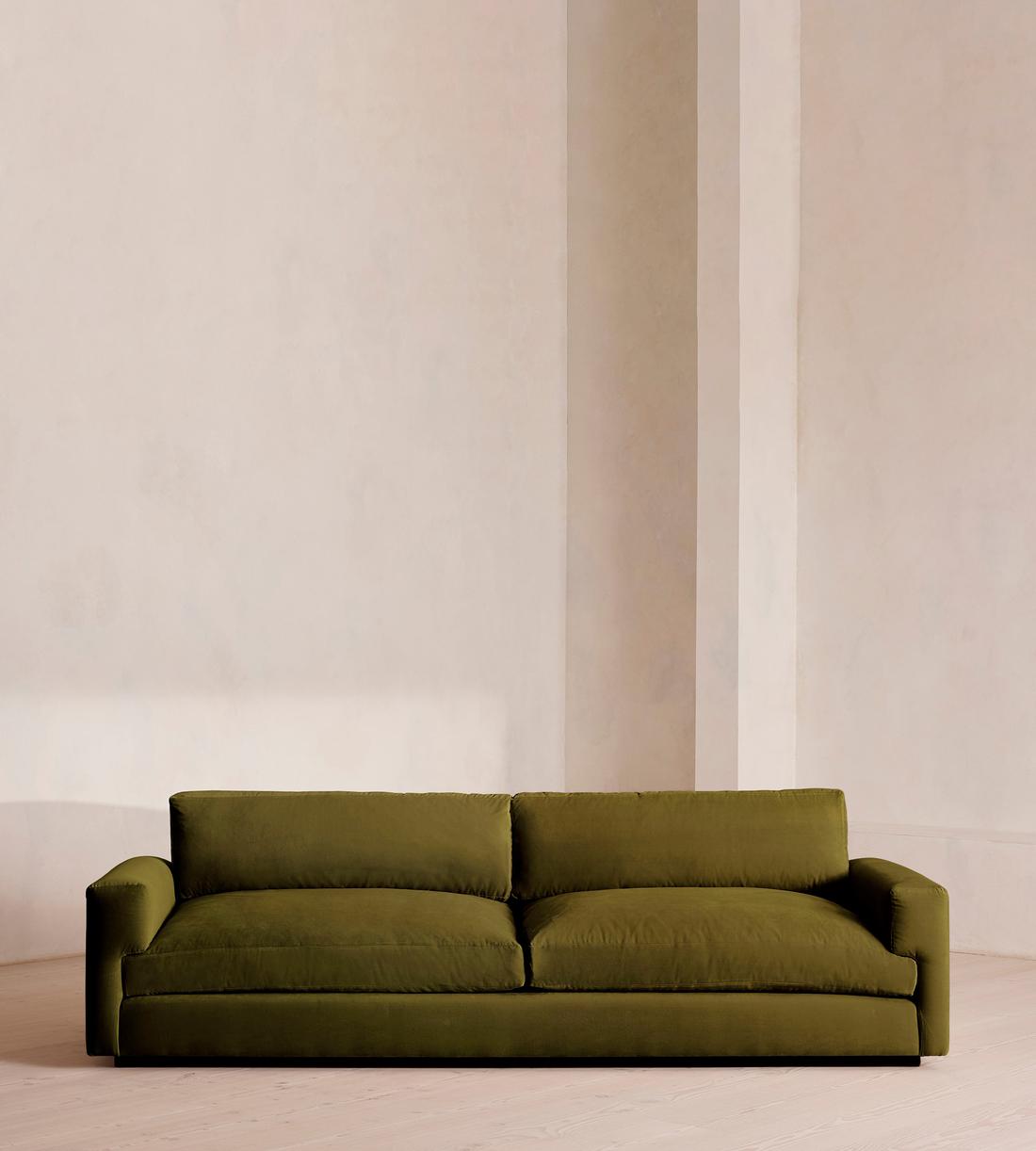 Mossley Four Seater Sofa - Velvet - Olive - Listing - Image 2