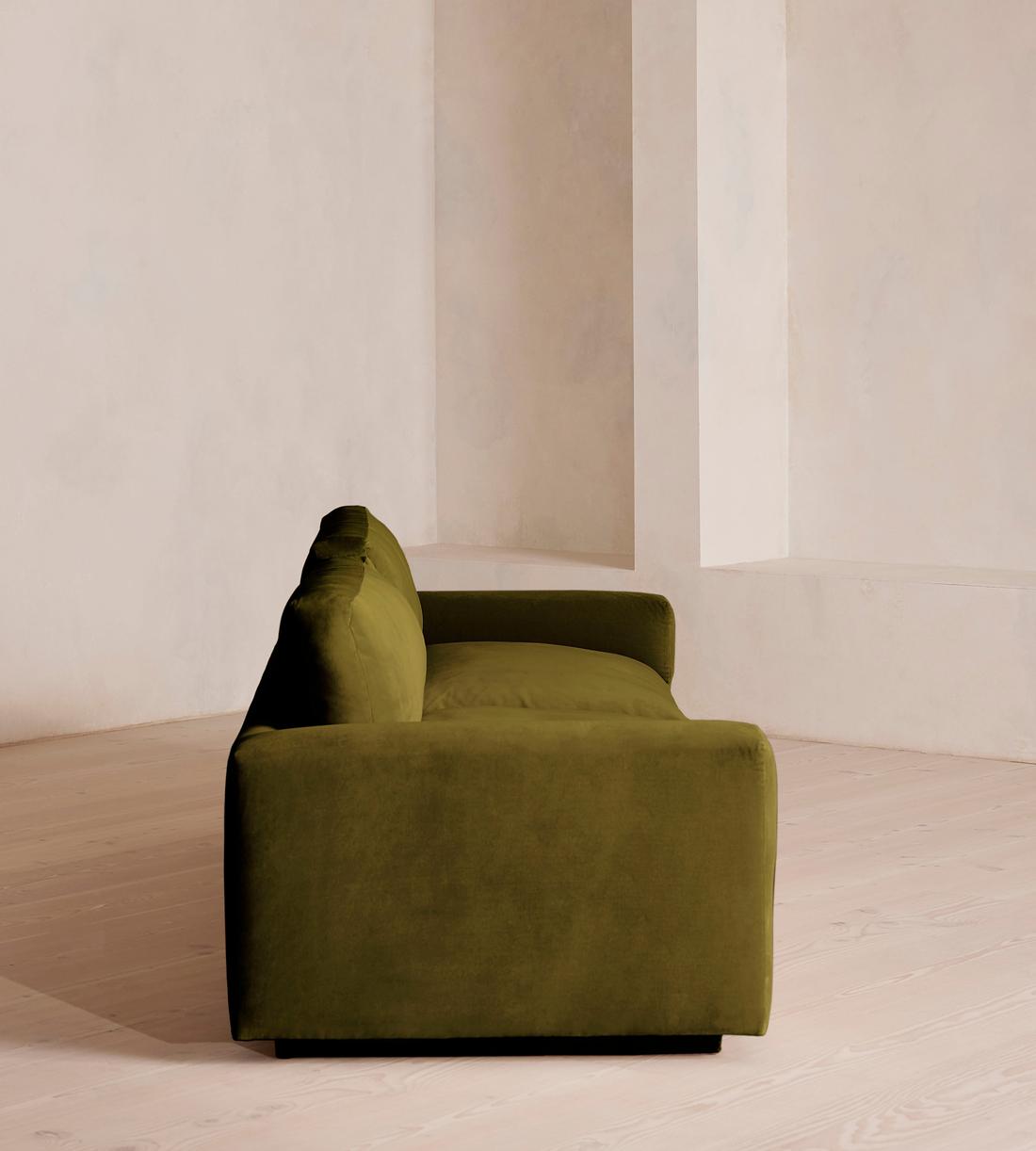 Mossley Four Seater Sofa - Velvet - Olive - Images - Image 3