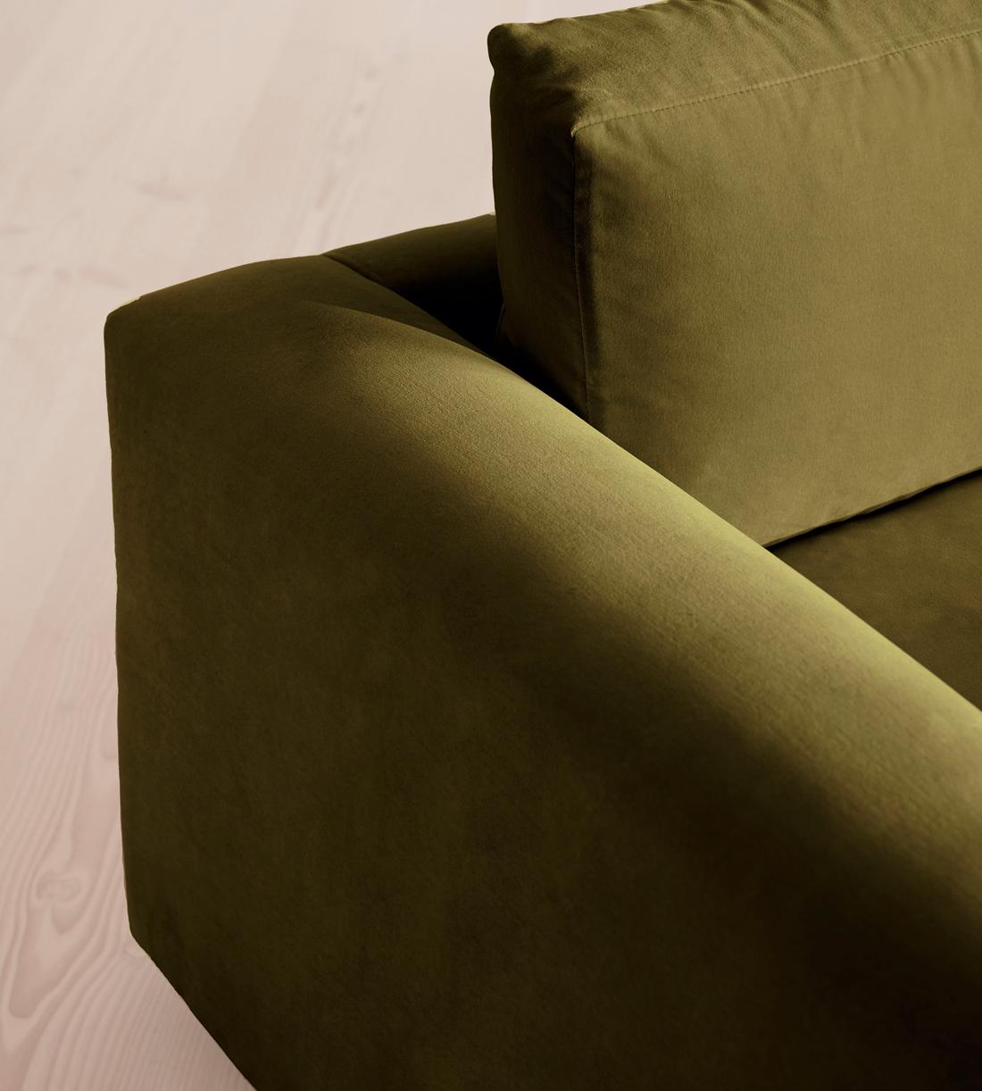 Mossley Four Seater Sofa - Velvet - Olive - Images - Image 5