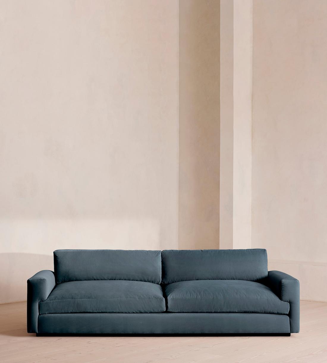 Mossley Four Seater Sofa - Velvet - Grey Blue - Listing - Image 2